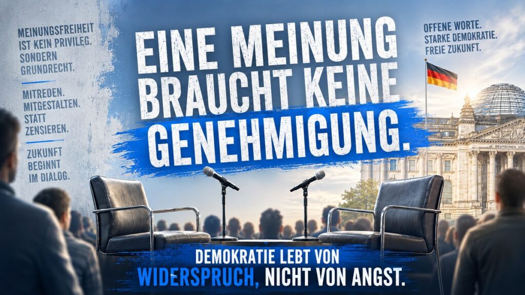 Eine Meinung braucht keine Genehmigung. Demokratie lebt von Widerspruch, nicht von Angst
